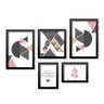 Conjunto 5 Quadros Decorativos Mosaico Geométrico Rosa Los Quadros - 1