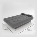 Ver imagem 5 de Sofá Cama 1,80m Iara Suede Cinza Madelina Decor
