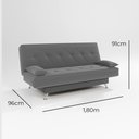 Ver imagem 4 de Sofá Cama 1,80m Iara Suede Cinza Madelina Decor