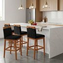 Ver imagem 2 de Kit 4 Banquetas Alta Cozinha Gourmet Conforto Suede:Suede Preto