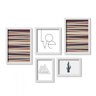 Conjunto 5 Quadros Decorativos Love Linhas Abstratas Los Quadros - 1