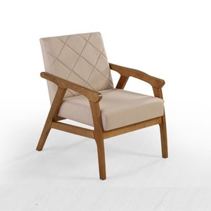 Poltrona Luxo - Acabamento Champagne - Tecido Província Soft Bege