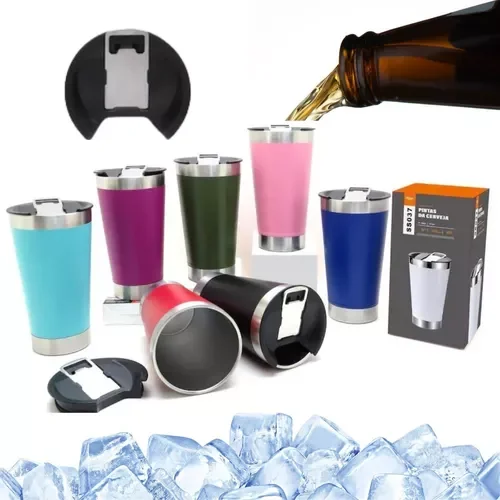 Copo Térmico Stanley Liso sem Logo Beer Pint 16oz 473ml Aço Inox, Abridor Rosa Stls8029-02rs - 4