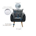 Ver imagem 4 de Poltrona Opala Para Sala Quarto Recepção Cadeira 1 Lugar Pés Palito Madeira MDF Cinza