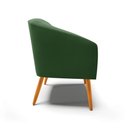 Ver imagem 4 de Poltrona Stella Suede Verde Pés Palito Castanho - D'Rossi