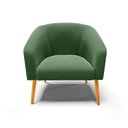 Ver imagem 3 de Poltrona Stella Suede Verde Pés Palito Castanho - D'Rossi