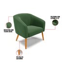 Ver imagem 6 de Poltrona Stella Suede Verde Pés Palito Castanho - D'Rossi