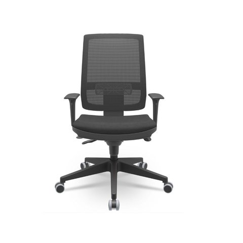 Cadeira Brizza Presidente Tela Base Nylon Mecanismo Slider Crepe Preto T11