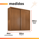 Ver imagem 4 de Guarda Roupas Casal Ripado 2 Portas de Correr 4 Gavetas Vitta
