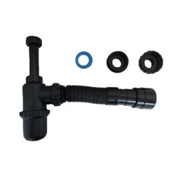 Sifão Sanfonado Copo Universal Black Extensível 50cm Kit 4un - 3