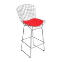 Ver imagem 2 de Kit 2 Banquetas Bistrô Bertoia Cromada D70 com Assento Sintético Vermelho