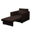 Ver imagem 4 de Poltrona Cama Solteiro Assento Dobrável Suede Marrom Sleep - Larbelle