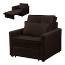 Ver imagem 2 de Poltrona Cama Solteiro Assento Dobrável Suede Marrom Sleep - Larbelle