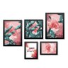 Conjunto 5 Quadros Decorativos Folhas de Bananeira com Rosas Los Quadros - 1