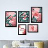 Conjunto 5 Quadros Decorativos Folhas de Bananeira com Rosas Los Quadros - 2