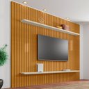 Ver imagem 7 de Painel Ripado para TV até 75 Polegadas com LED 100% MDF 230CMX220CM 2 Prateleiras Roma
