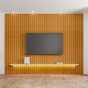 Ver imagem 6 de Painel Ripado para TV até 75 Polegadas com LED 100% MDF 230CMX220CM 2 Prateleiras Roma