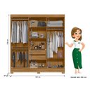 Ver imagem 3 de Guarda Roupa Casal Valença com Espelho e Cômoda Dhara Freijó Off White – Moval