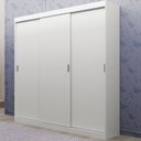 Ver imagem 1 de Guarda-roupa Infantil Mega 3 Portas de Correr com Espelho 4 Gavetas Branco Carraro