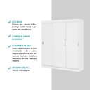 Ver imagem 4 de Guarda-roupa Infantil Mega 3 Portas de Correr com Espelho 4 Gavetas Branco Carraro