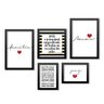 Conjunto 5 Quadros Decorativos Frases Amor Família e Paz Los Quadros - 1