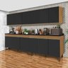 Armário De Cozinha Modulado 4 Peças Preto Nature Karen Peternella - 1