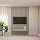 Ver imagem 5 de Painel Ripado Modular 180cm Ozero Mdp/mdf Nicho Arredondado Gris/tauari Fosco G77 - Gran Belo