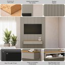 Ver imagem 3 de Painel Ripado Modular 180cm Ozero Mdp/mdf Nicho Arredondado Gris/tauari Fosco G77 - Gran Belo