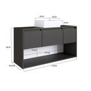 Ver imagem 5 de Gabinete de Banheiro Suspenso 110cm com 2 Gavetas Porta e Nicho Lavinia com Cuba Grafite