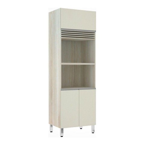 Paneleiro 70Cm 2 Nichos Para Microondas C/ Grade Superior De