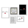 Conjunto 5 Quadros Decorativos Frases Família Amor e Fé Los Quadros - 1