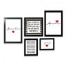 Conjunto 5 Quadros Decorativos Família Amor Fé e Frases Los Quadros - 1