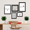Conjunto 5 Quadros Decorativos Família Amor Fé e Frases Los Quadros - 2
