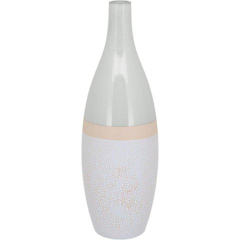 Vaso Decorativo Enfeite Casa Cerâmica 41x13x13cm Marfim