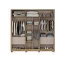 Ver imagem 3 de Guarda Roupa Casal 6 Portas c/Vidro Toronto Cedro Carraro