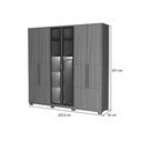 Ver imagem 4 de Guarda Roupa Casal 6 Portas c/Vidro Toronto Cedro Carraro
