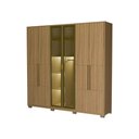 Ver imagem 2 de Guarda Roupa Casal 6 Portas c/Vidro Toronto Cedro Carraro