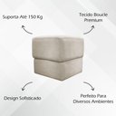 Ver imagem 2 de Kit 2 Puff Decorativo para Sala Aloy Persa Bege Bouclé