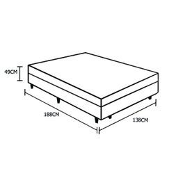 Base Box Baú Casal Blindado Suede Marrom 138x188x41cm - 4