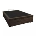 Ver imagem 2 de Base Box Baú Casal Blindado Suede Marrom 138x188x41cm
