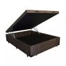 Base Box Baú Casal Blindado Suede Marrom 138x188x41cm - 1