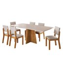 Ver imagem 2 de Conjunto Sala de Jantar Retangular 6 Lugares Tampo de Helia Bege/Mel/Blonde