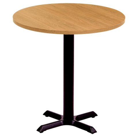 Mesa Ômega Ferro Preto 74 Cm (alt) Base em X Tampo Mdp Redondo 60 Cm (larg) X 2,50 Cm (alt) Samba