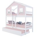 Ver imagem 2 de Treliche Casinha Dos Sonhos Madeira Maciça Rosa/ Branco Megamobilia
