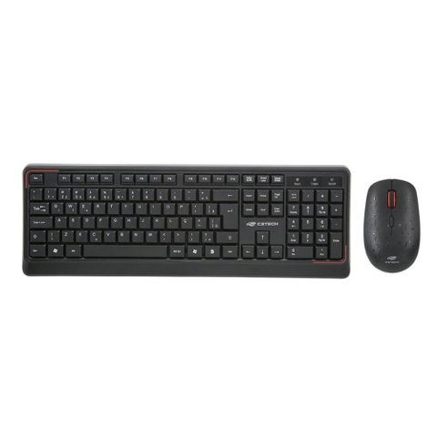 Kit Teclado e Mouse sem Fio C3tech K-w70bk - Abnt2 - 1600dpi - Receptor Usb - Preto