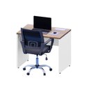 Ver imagem 2 de Plataforma Trabalho 90cm X 60cm 1 Cx de Tomada Pé Painel F5 Cor:macadâmia com Branco