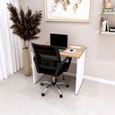 Ver imagem 1 de Plataforma Trabalho 90cm X 60cm 1 Cx de Tomada Pé Painel F5 Cor:macadâmia com Branco