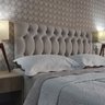 Cabeceira Cama Queen Capitonê 1896 Suede Bege 60 Rbl - 1