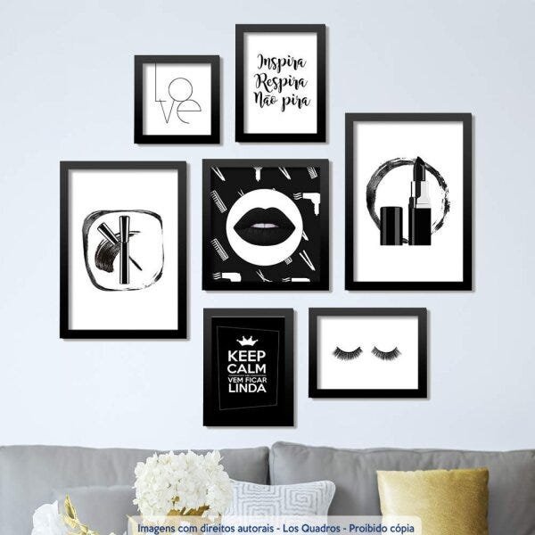 Conjunto 7 Quadros Decorativos Vaidade Feminina Los Quadros - 2