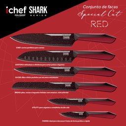 Conjunto de Facas Ichef Polishop - Shark Series - Special Cut - Red Duo | Ichef - 10